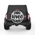 LOVED MAMA SILVER CARBON FIBER TIRE COVER