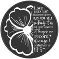 LOVE DOES NOT DISHONOR OTHERS BLACK CARBON FIBER TIRE COVER