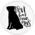 LOVE HAS FOUR PAWS PEARL  WHITE CARBON FIBER TIRE COVER