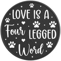 LOVE IS A FOUR LEGGED WORD BLACK CARBON FIBER TIRE COVER