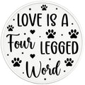 LOVE IS A FOUR LEGGED WORD BLACK TIRE COVER