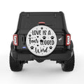 LOVE IS A FOUR LEGGED WORD PEARL  WHITE CARBON FIBER TIRE COVER
