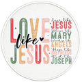 LOVE LIKE JESUS PEARL  WHITE CARBON FIBER TIRE COVER