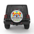 LOVE NEEDS NO WORDS WHITE TIRE COVER
