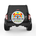 LOVE NEEDS NO WORDS SILVER CARBON FIBER TIRE COVER