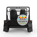 LOVE NEEDS NO WORDS SILVER CARBON FIBER TIRE COVER FOR MOKE