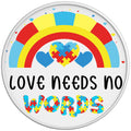 LOVE NEEDS NO WORDS WHITE TIRE COVER