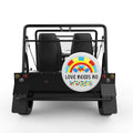 LOVE NEEDS NO WORDS WHITE TIRE COVER FOR MOKE