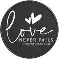 LOVE NEVER FAILS PEARL  WHITE CARBON FIBER TIRE COVER