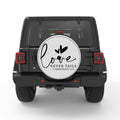 LOVE NEVER FAILS SILVER CARBON FIBER TIRE COVER