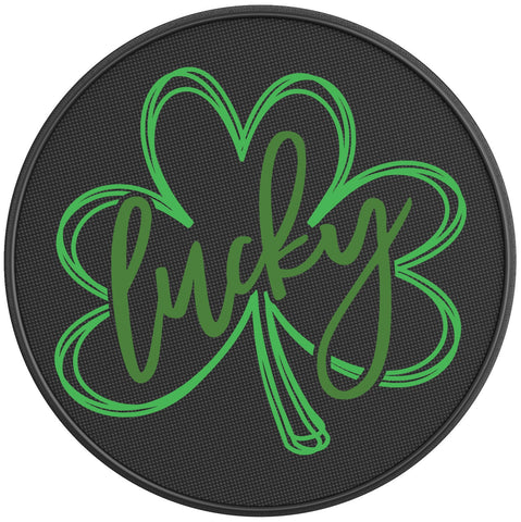 LUCKY CLOVER PEARL  WHITE CARBON FIBER TIRE COVER