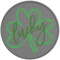 LUCKY CLOVER SILVER CARBON FIBER TIRE COVER