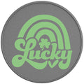 LUCKY ST PATRICKS DAY RAINBOW SILVER CARBON FIBER TIRE COVER