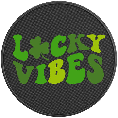 LUCKY VIBES THREE LEAVE CLOVER PEARL  WHITE CARBON FIBER TIRE COVER