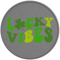 LUCKY VIBES THREE LEAVE CLOVER SILVER CARBON FIBER TIRE COVER