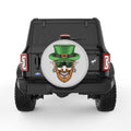 LEPRECHAUN WITH PIERCING SILVER CARBON FIBER TIRE COVER