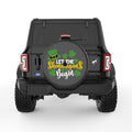 LET THE SHENANIGANS BEGIN BLACK CARBON FIBER TIRE COVER