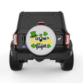 LET THE SHENANIGANS BEGIN SILVER CARBON FIBER TIRE COVER