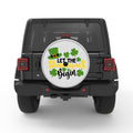 LET THE SHENANIGANS BEGIN SILVER CARBON FIBER TIRE COVER
