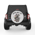 LETS GET LIT CHRISTMAS SILVER CARBON FIBER TIRE COVER