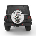 LETS GET LIT SILVER CARBON FIBER TIRE COVER