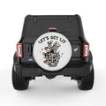 LETS GET LIT CHRISTMAS PEARL  WHITE CARBON FIBER TIRE COVER