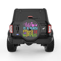 LIFE IS A BEACH ENJOY THE WAVES BLACK CARBON FIBER TIRE COVER