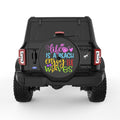 LIFE IS A BEACH ENJOY THE WAVES BLACK TIRE COVER