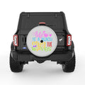 LIFE IS A BEACH ENJOY THE WAVES SILVER CARBON FIBER TIRE COVER