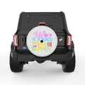 LIFE IS A BEACH ENJOY THE WAVES PEARL  WHITE CARBON FIBER TIRE COVER