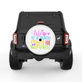 LIFE IS A BEACH ENJOY THE WAVES WHITE TIRE COVER