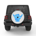 LIFE IS ALWAYS BETTER AT THE BEACH SILVER CARBON FIBER TIRE COVER