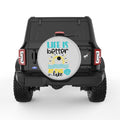LIFE IS BETTER AT THE LAKE SILVER CARBON FIBER TIRE COVER