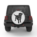 LIFE IS BETTER WITH DOGS SILVER CARBON FIBER TIRE COVER