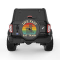 LIVE FAST EAT TRASH BLACK CARBON FIBER TIRE COVER