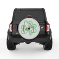 LUCKY CLOVER SILVER CARBON FIBER TIRE COVER