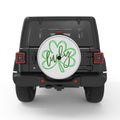 LUCKY CLOVER SILVER CARBON FIBER TIRE COVER