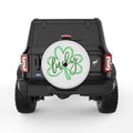 LUCKY CLOVER PEARL  WHITE CARBON FIBER TIRE COVER