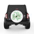 LUCKY CLOVER WHITE TIRE COVER