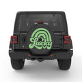 LUCKY ST PATRICKS DAY RAINBOW BLACK CARBON FIBER TIRE COVER