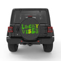 LUCKY VIBES THREE LEAVE CLOVER PEARL  WHITE CARBON FIBER TIRE COVER