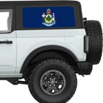 MAINE STATE FLAG QUARTER WINDOW DECAL FITS 2021+ FORD BRONCO 2 DOOR HARD TOP