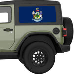 MAINE STATE FLAG QUARTER WINDOW DECAL FITS 2018+ JEEP WRANGLER 2 DOOR HARD TOP JL