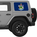 MAINE STATE FLAG QUARTER WINDOW DECAL FITS 2018+ JEEP WRANGLER 4 DOOR HARD TOP JLU