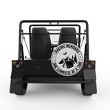 MAKING MEMORIES ONE CAMPSITE AT THE TIME WHITE CARBON FIBER TIRE COVER FOR MOKE