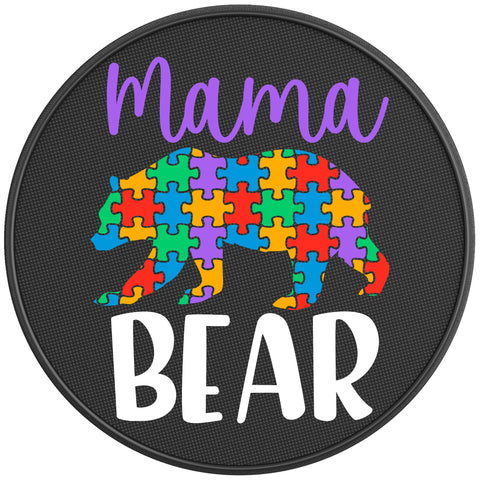 MAMA BEAR BLACK CARBON FIBER TIRE COVER