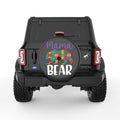 MAMA BEAR BLACK CARBON FIBER TIRE COVER
