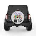 MAMA BEAR SILVER CARBON FIBER TIRE COVER