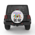 MAMA BEAR SILVER CARBON FIBER TIRE COVER