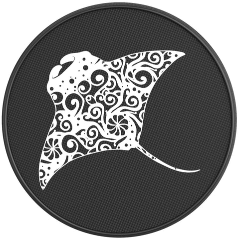 MANTA RAY PEARL  WHITE CARBON FIBER TIRE COVER